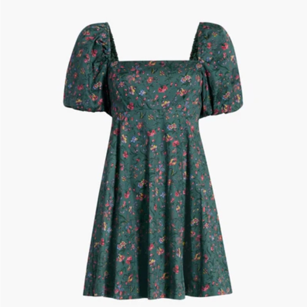 Hill House Green Floral Mini Dress